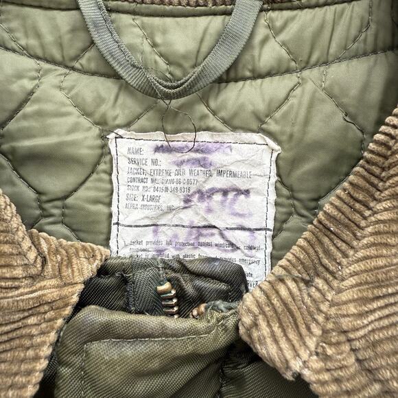 Vintage 80’s USN Stenciled Extreme Cold Weather Impermeable Deck Jacket Men’s XL - Picture 8 of 8